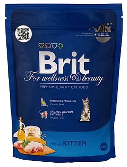 Корм для кошек Brit Premium Chicken Kitten (0.3 кг) (фото modal 1)