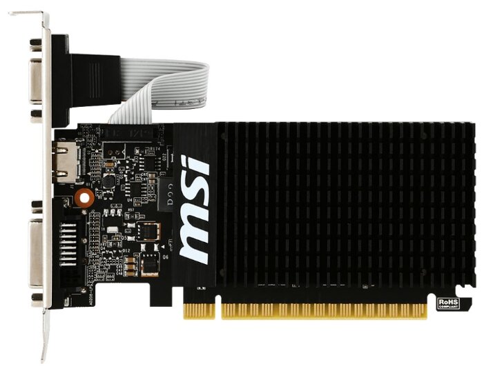 Видеокарта MSI GeForce GT 710 954MHz PCI-E 2.0 2048MB 1600MHz 64 bit DVI HDMI HDCP Silent (фото modal 1)