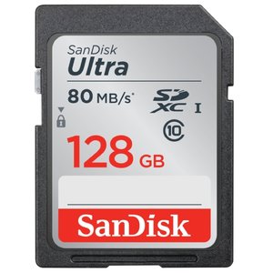 Карта памяти SanDisk Ultra SDXC Class 10 UHS-I 80MB/s 128GB (фото modal nav 1)