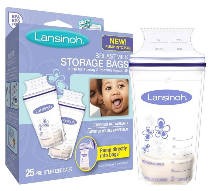 Lansinoh Пакеты для хранения грудного молока 180 мл (фото modal 1)
