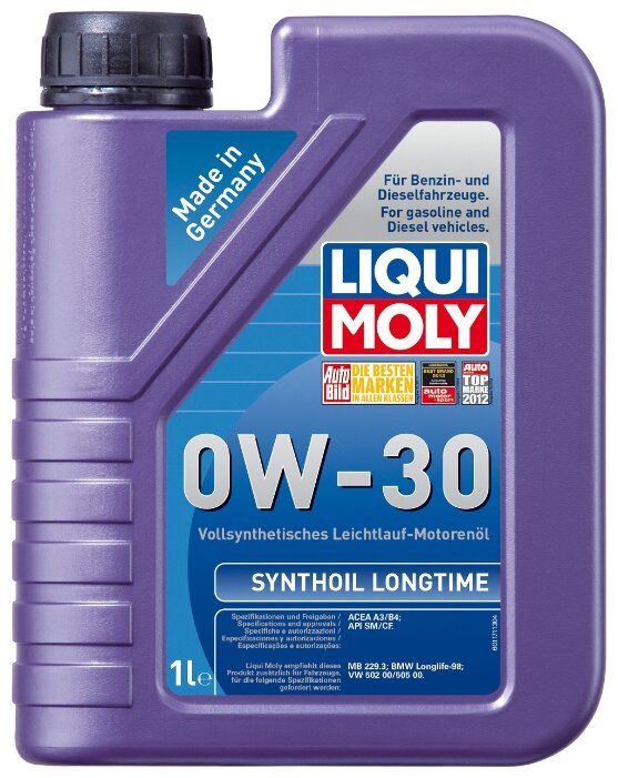 Моторное масло LIQUI MOLY Synthoil Longtime 0W-30 1 л (фото modal 1)