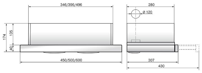 Встраиваемая вытяжка ELIKOR Воздухоочистители Интегра 45 нержавейка / белое стекло (фото modal 2)