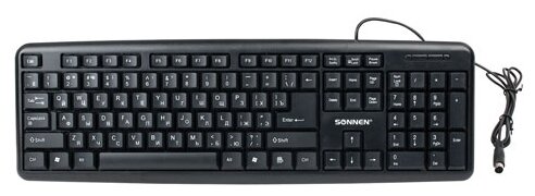 Клавиатура SONNEN KB-100B Black PS/2 (фото modal 1)