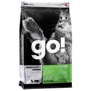 Корм для кошек GO! (1.82 кг) Sensitivity + Shine Trout+Salmon Cat Recipe, Grain Free (фото modal nav 1)