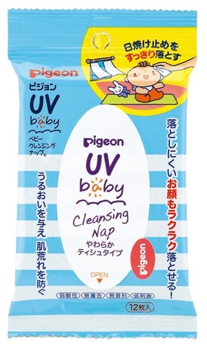 Влажные салфетки Pigeon UV Baby для очищения кожи от солнцезащитных средств (фото modal 1)