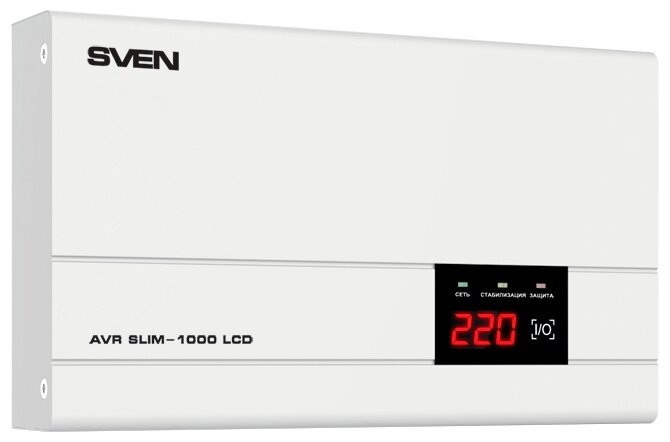 Стабилизатор напряжения SVEN AVR SLIM 1000 LCD (фото modal 1)