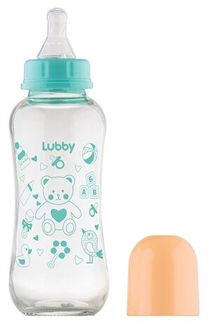 Lubby Бутылочка стеклянная с соской 