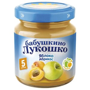 Пюре Бабушкино Лукошко яблоко-абрикос (с 5 месяцев) 100 г, 1 шт (фото modal nav 1)