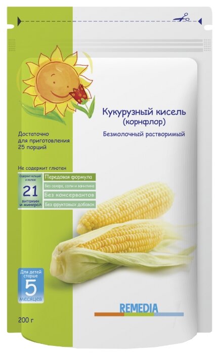 Каша Remedia безмолочная Кукурузный кисель (с 5 месяцев) 200 г (фото modal 1)