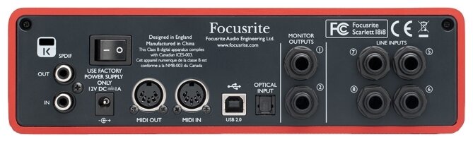 Внешняя звуковая карта Focusrite Scarlett 18i8 (фото modal 2)