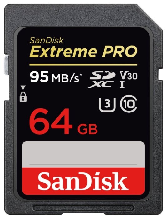 Карта памяти SanDisk Extreme Pro SDXC UHS Class 3 V30 95MB/s 64GB (фото modal 1)