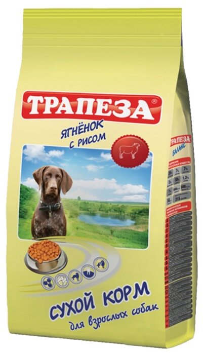 Корм для собак Трапеза (10 кг) Для взрослых собак Ягненок с рисом (фото modal 1)