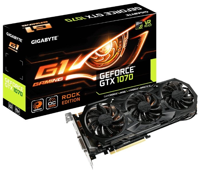 Видеокарта GIGABYTE GeForce GTX 1070 1607Mhz PCI-E 3.0 8192Mb 8008Mhz 256 bit DVI HDMI HDCP Rock (фото modal 6)
