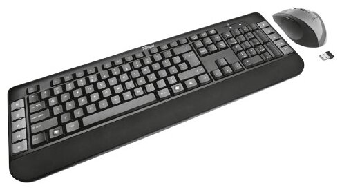 Клавиатура и мышь Trust Tecla Wireless Multimedia Keyboard & Mouse Black-Silver USB (фото modal 1)