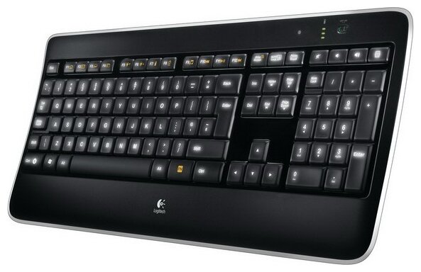 Клавиатура Logitech Wireless Illuminated Keyboard K800 Black USB (фото modal 1)
