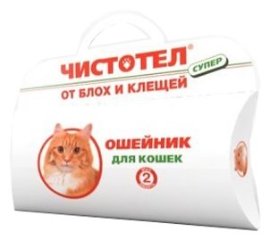 ЧИСТОТЕЛ Ошейник от блох и клещей для кошек 35 см (защита на 4 месяца) коробка (фото modal 1)