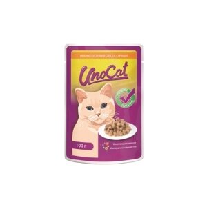 Корм для кошек UnoCat Нежные кусочки с курицей в соусе (фото modal nav 1)