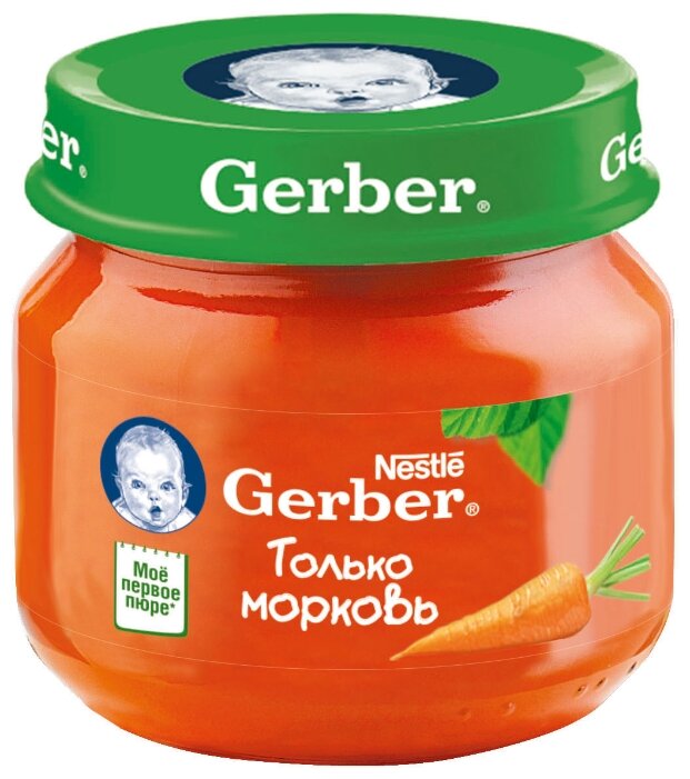 Пюре Gerber Только морковь (с 4 месяцев) 80 г, 1 шт. (фото modal 1)