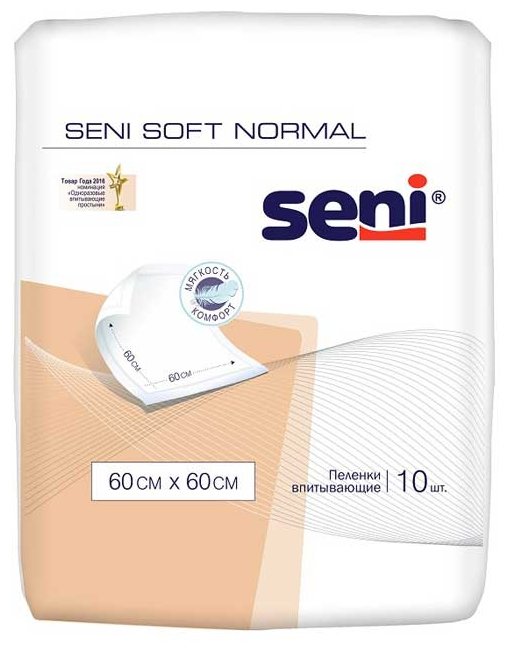 Пеленки Seni Soft Normal (SE-091-SN10-J02) 60 х 60 см (10 шт.) (фото modal 1)