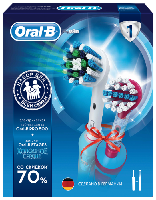 Электрическая зубная щетка Oral-B Pro 500 + Stages Power Холодное сердце (фото modal 2)