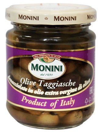 Monini Оливки Taggiasche без косточки в оливковом масле, стеклянная банка 180 г (фото modal 1)