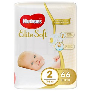 Huggies подгузники Elite Soft 2 (3-6 кг) 66 шт. (фото modal nav 1)